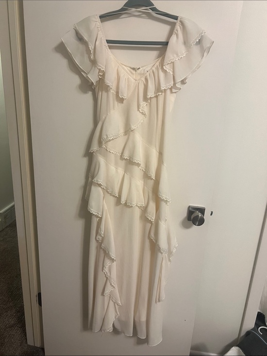 bohme Dresses & Skirts - bohme Cream Ruffle Tiered Midi Dress